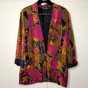 Vintage Barrie Stephens Womens Printed Lightweight Blazer